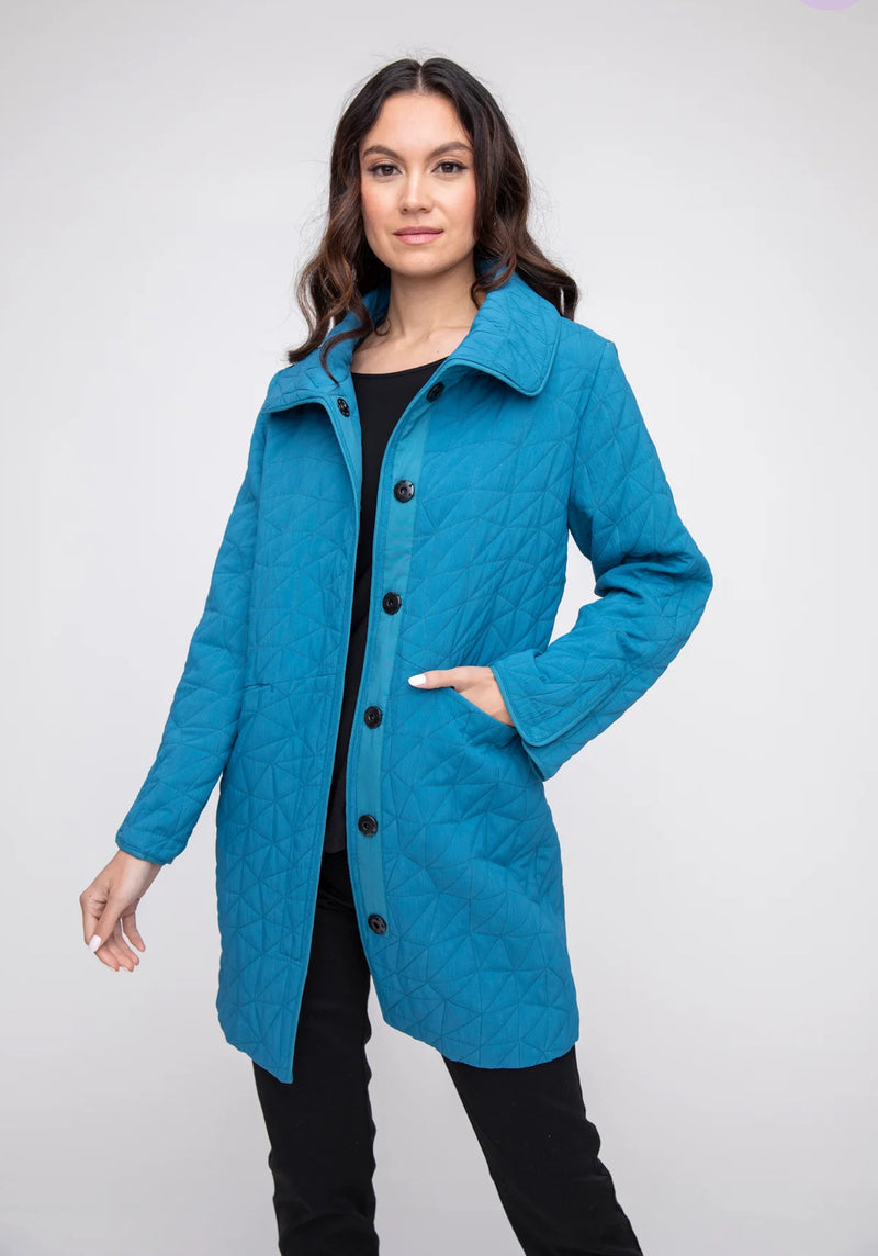 Liv by Habitat Kaleidoscope Quilt City Snap Jacket in Ocean