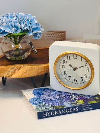 Coastal Chic 7-Inch Square Wall & Shelf Clock – Minimalist Beach House Decor