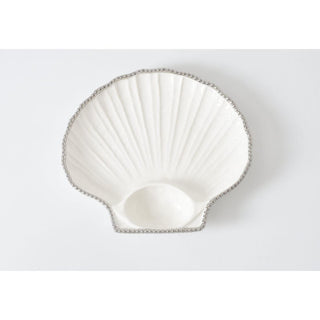 Porcelain Scallop Shell Chip and Dip