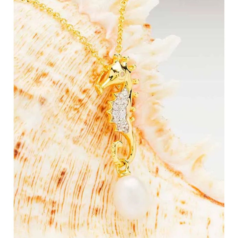 Gold Vermeil Seahorse Necklace