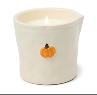 Paddywax Bistro Pumpkin Spice Scented Candle – Hand-Painted Reusable Ceramic