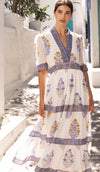 Oliphant v-Neck Cuffed Maxi Napa Blue