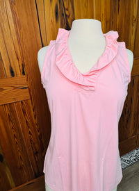 Lulu B Solid UPF50+ Ruffle Sleeveless Top