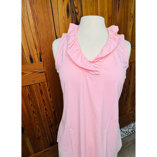 Lulu B Solid UPF50+ Ruffle Sleeveless Top