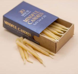 20-Minute Mindfulness Beeswax Candle Set – Hand-Dipped Meditation Ritual Kit