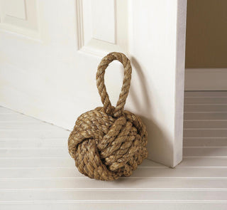Artisan Manila Rope Monkey Fist Door Stop – 6lb Heavy Duty Nautical Decor