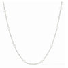 Station Necklace 

Pure silver plate (tarnish-free)
24" length: adjustable to 22 / 23 / 24 inches
Closes with lobster clasp
Julie Vos hallmark