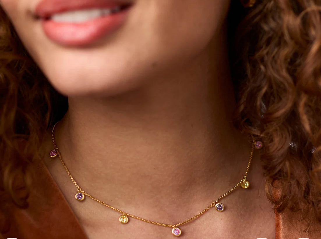 Julie Vos Rainbow Delicate Charm Necklace