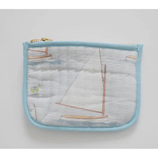 Gah! These little nuggets are the most adorable addition to our bag line! Perfect to hold cards and cash... throw them in any of our other bags! Sailboat shown 

100 percent cotton
Quilted texture 
5.5 inches long | 4 inches high | < 2 inches deep
Zip closure
Mild hand-wash cold, hang dry and warm iron
Made with great care in India
Due to the nature of the printing, you may notice minor imperfections in the fabric.