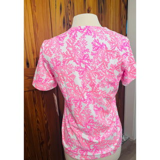 Lulu-B Pink Sea Coral V-Neckline Short Sleeve