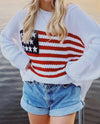 USA Flag Round Neck Sweater