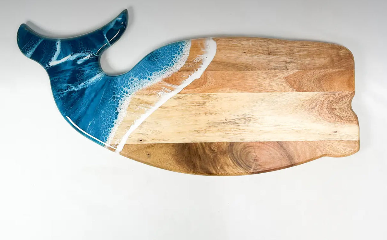 Whale Shaped Ocean Wave Charcuterie Board