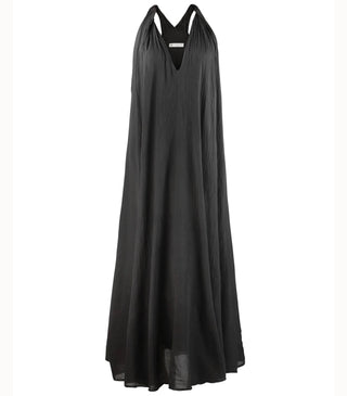 Natalia Italian Cotton Open-Back Maxi Dress
