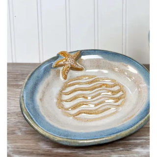 Handmade Starfish Pottery Soap Dish Or Pump