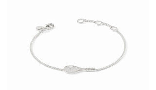 Pure silver plate (tarnish-free), CZ
Inner circumference: 6.8 / 7 / 7.3 inches (adjustable)
Width: 0.4 inches
Closes with lobster clasp
Julie Vos hallmark