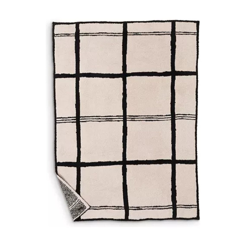 Barefoot Dreams CozyChic Grid Stone Black Plaid Or Prismatic Meadow Green Throw