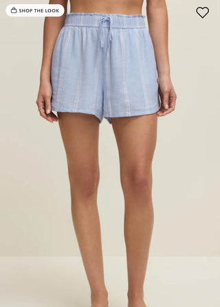 Z Supply High-Rise Striped Linen Blend Shorts
