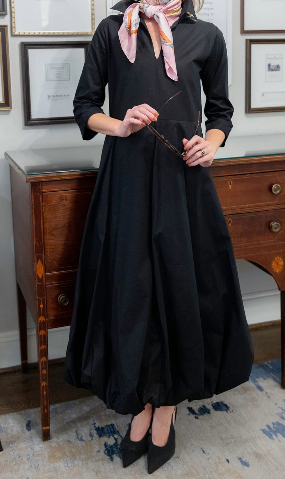 HOUSE OF MBR UPTOWN BUBBLE DRESS BLACK SHORT OR LONG