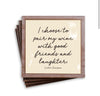 I Choose To Pair My Wine Copper & Glass Coasters, Set of 4