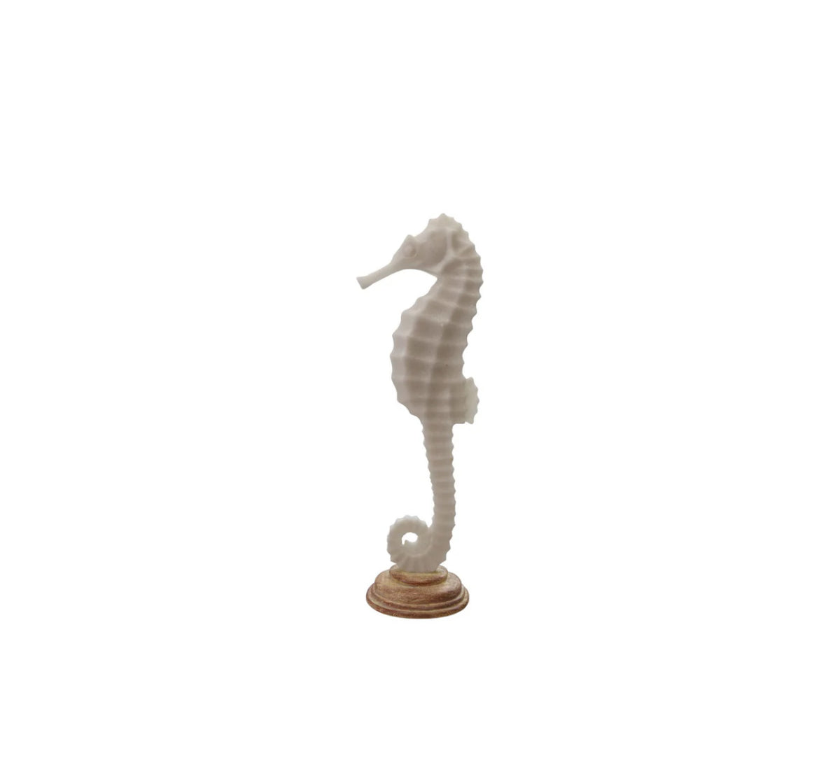 Coastal elegance meets rustic home decor. Sand finished resin seahorses statue on wood base. 12.5” tall large 18” tall 