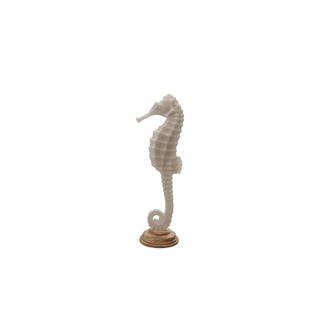 Coastal elegance meets rustic home decor. Sand finished resin seahorses statue on wood base. 12.5” tall large 18” tall 