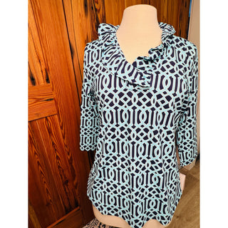Lulu B Ruffle Neck 3/4 Sleeve UPF50+ Top