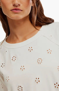 Free People Jessie Eyelet Tee In Whisper White