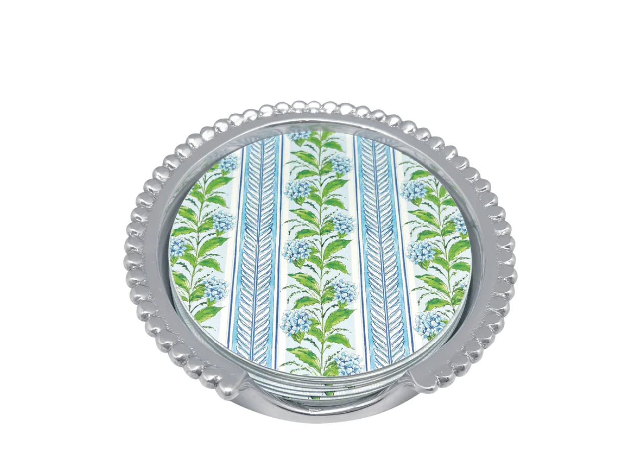 MARIPOSA HYDRANGEA BEADED COASTER SET