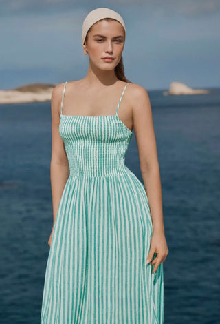 Z SUPPLY BAYSIDE STRIPE LINEN MAXI DRESS