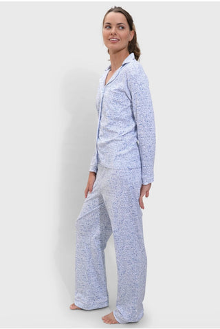 Cape Cod Seaside Pima Cotton Long Pajama Set – Luxury Coastal Sleepwear