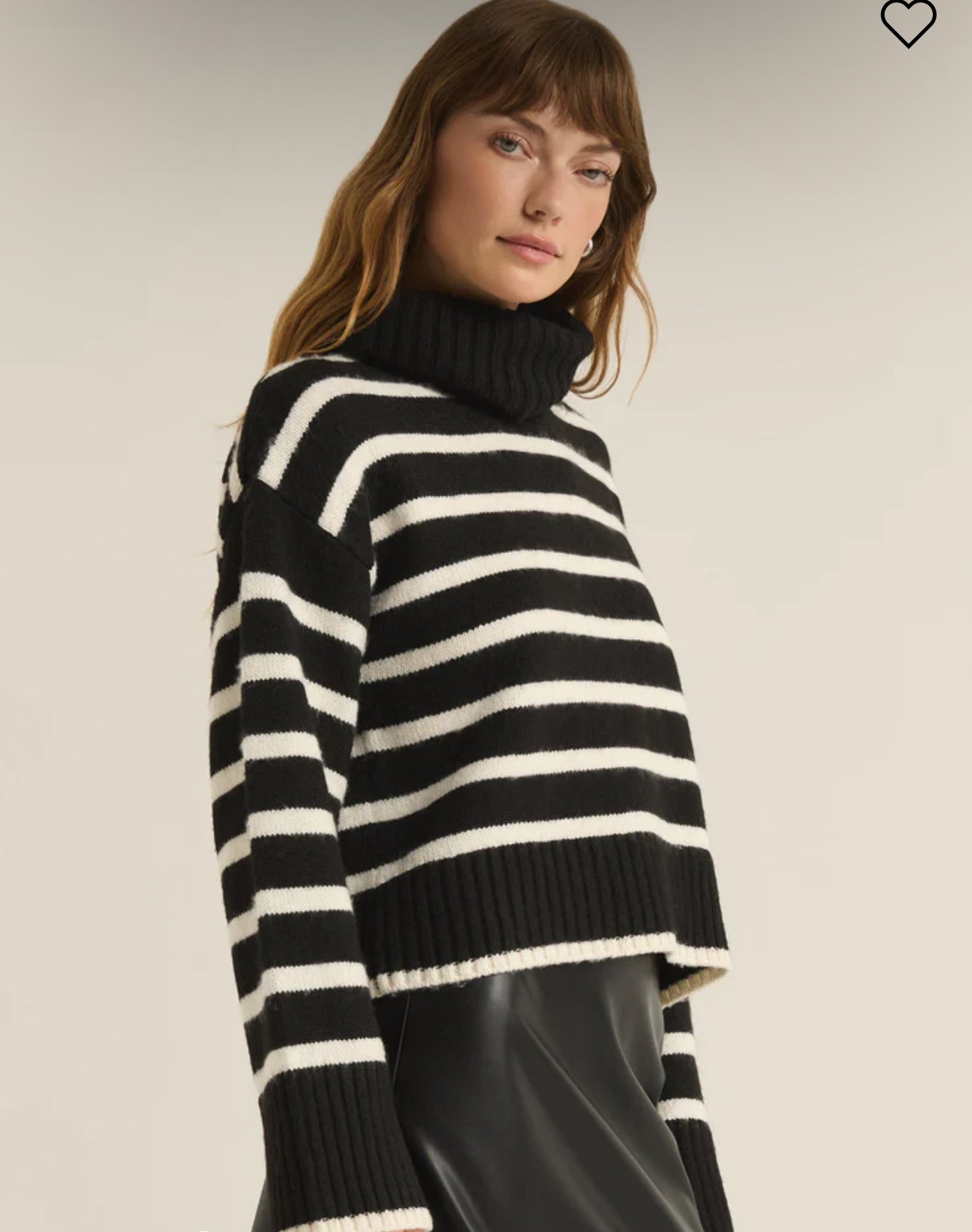 Z Supply Josephine Stripe Turtleneck Sweater