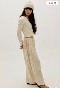 Free People Pretty In Pointelle Cardi In Ivory