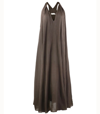 Natalia Italian Cotton Open-Back Maxi Dress