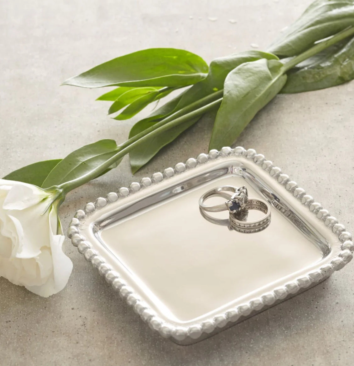 MARIPOSA I DO BEADED SQUARE TRAY