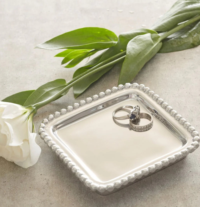 MARIPOSA I DO BEADED SQUARE TRAY