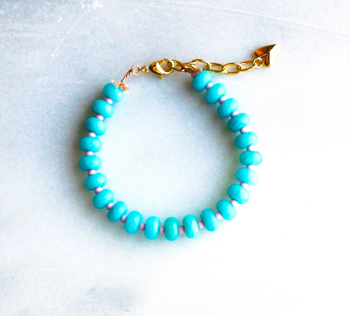 Turquoise and pink bracelet 