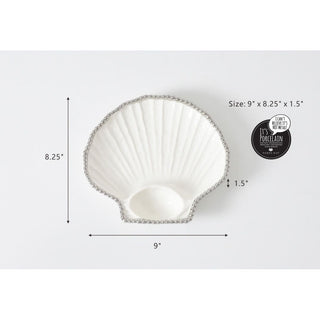 Porcelain Scallop Shell Chip and Dip