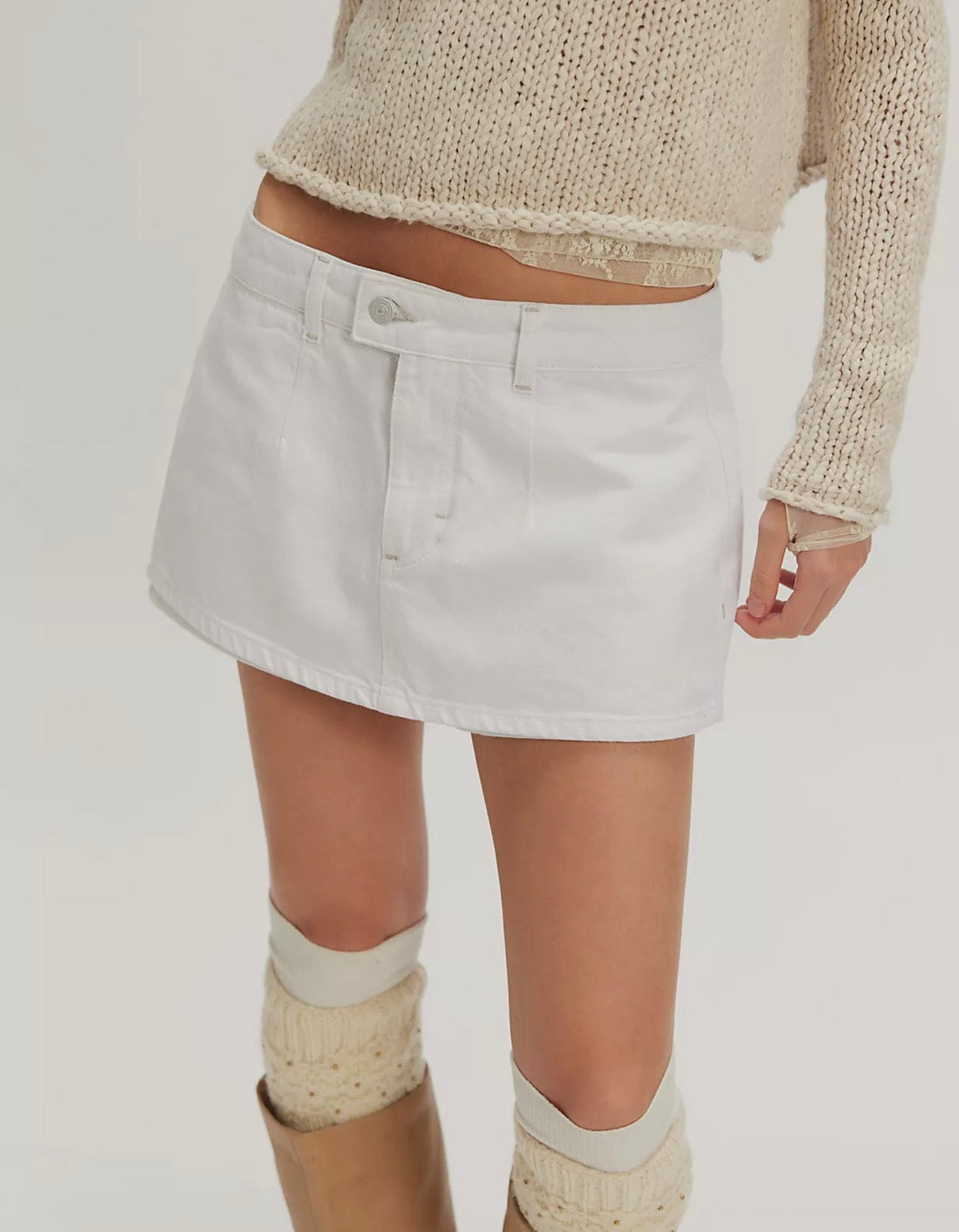 We The Free Gallivanting Peekaboo Skort In Optiv White or Aegean