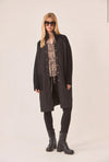 Quilted Combination Coat - Black