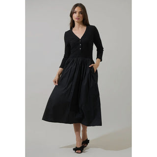 Shelley Mix Knit Midi Dress