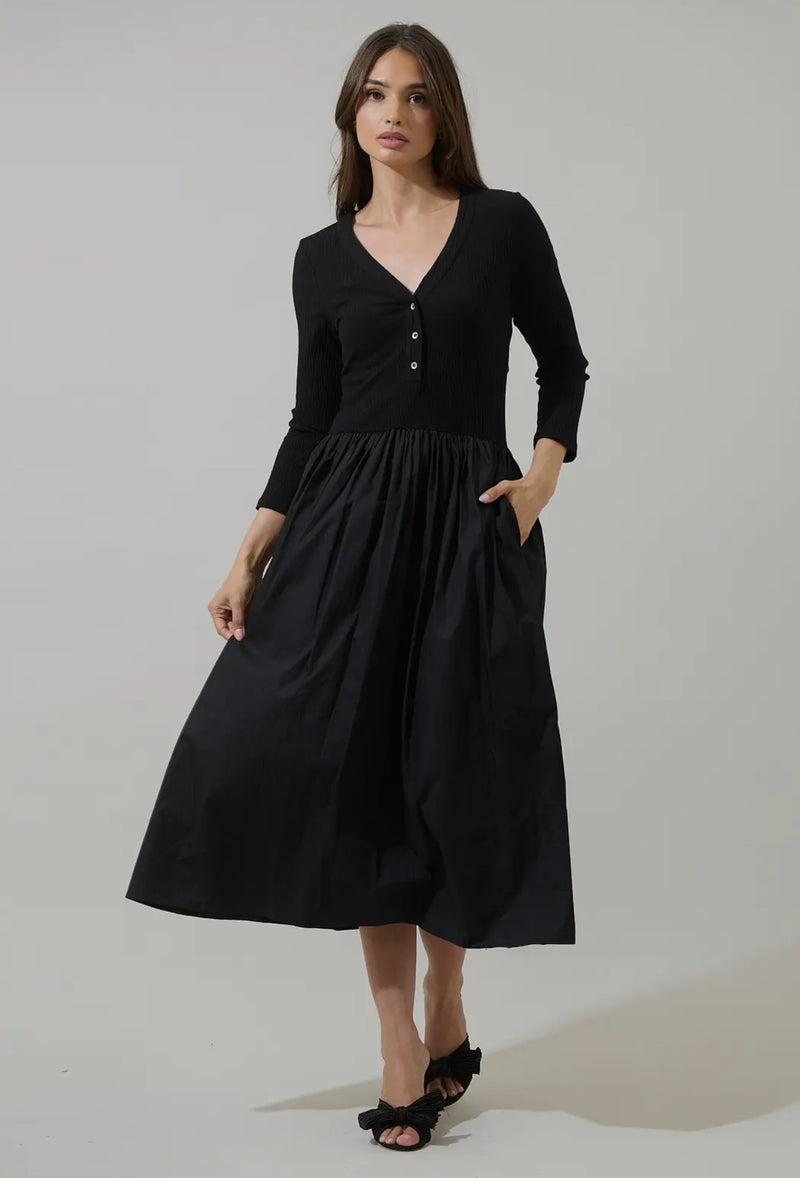 Shelley Mix Knit Midi Dress