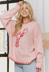 Pink Lobster Sweater