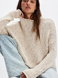 Free People Opal Rollneck Knit Sweater In Tea