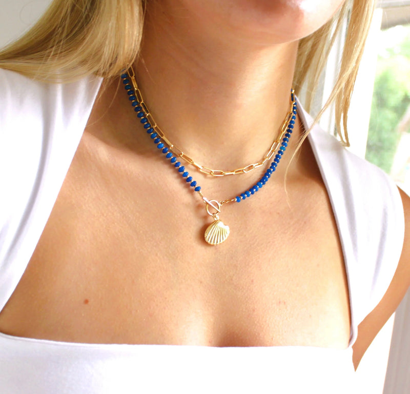 Shell Toggle Necklace Water Friendly