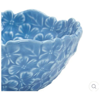 Hand-Painted Hydrangea Porcelain Tidbit Bowl & Serving Dish