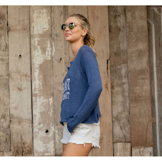 WOODEN SHIPS EAST COAST V-NECK SWEATER