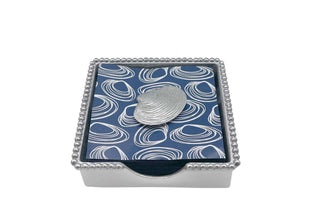 Mariposa Clam Beaded Napkin Box Set | Handcrafted Coastal Decor
