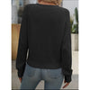 Hollow V Neck Black Sweater