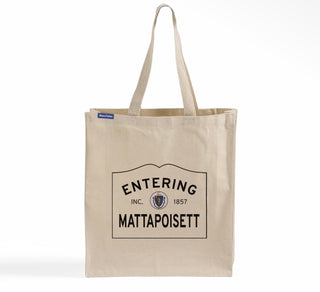 Mattapoisett "Entering" Sign Canvas Tote Bag – MassTotes