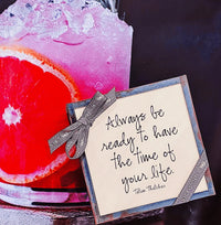 Always Be Ready Copper & Glass Coasters, Set of 4